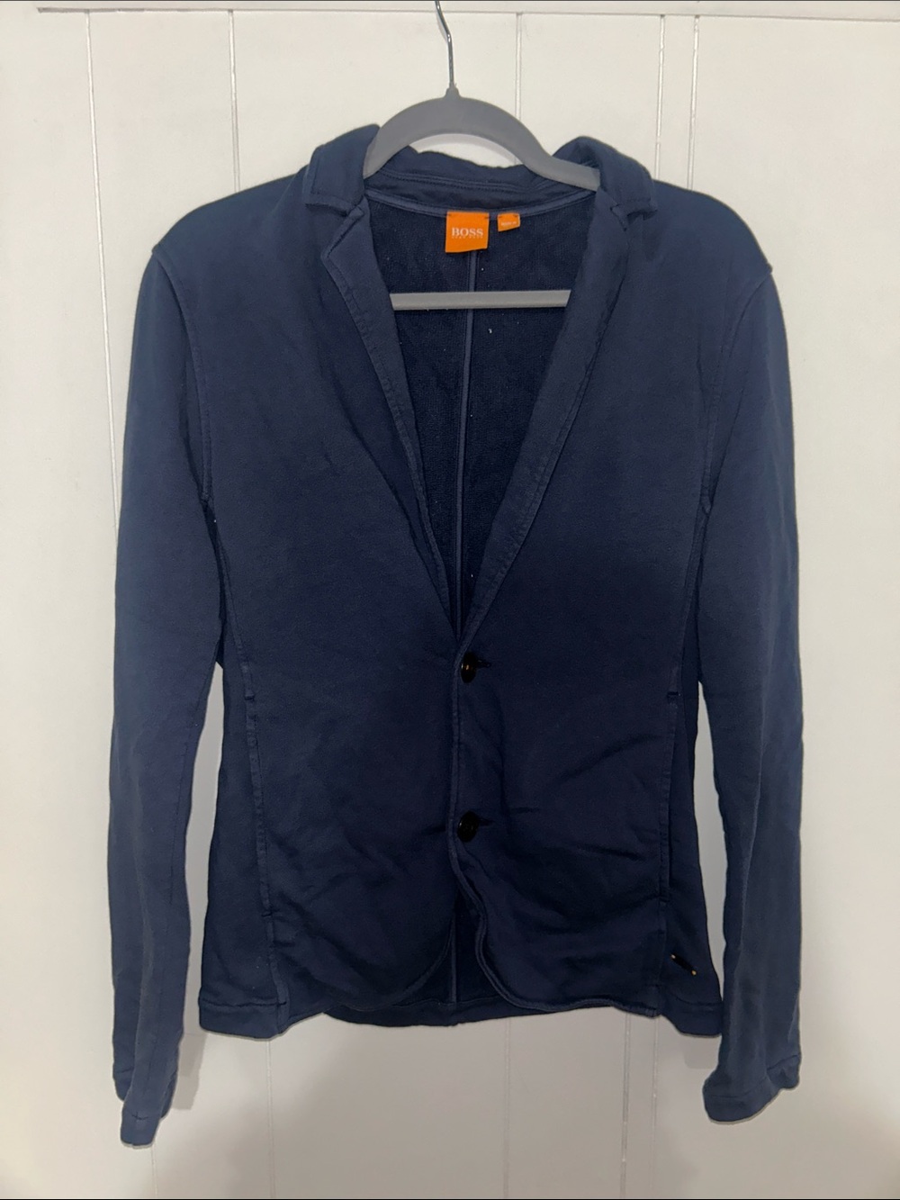 Boss Navy Knit Jacket with Orange Label